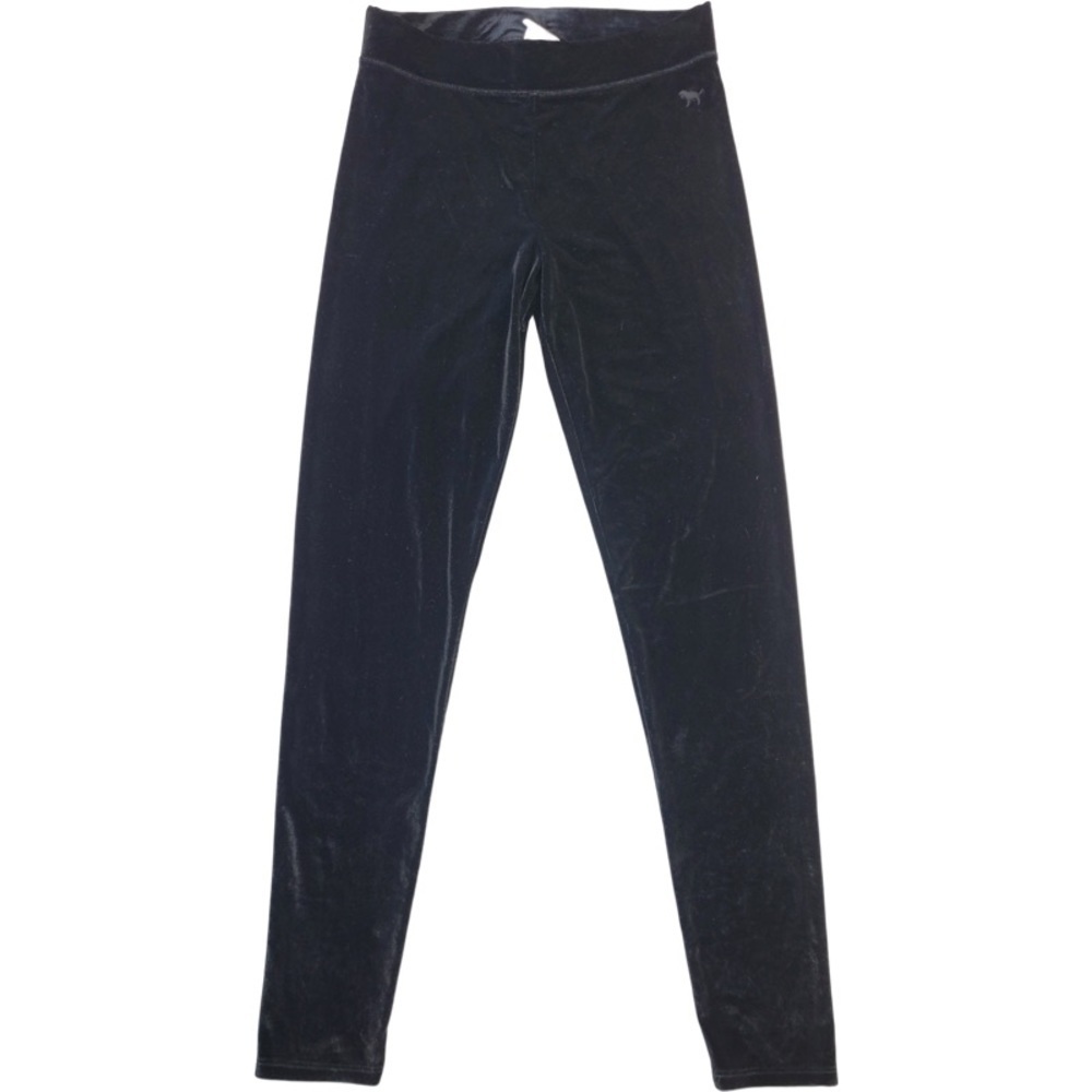 ✅ Pink Victoria’s Secret black velvet leggings size M